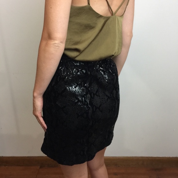 Joe Fresh Black Sequin Mini Elastic Skirt - Picture 7 of 8